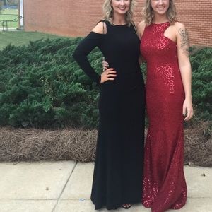 Nordstrom Black Formal Cold shoulder Gown